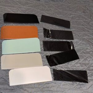5 NEW Set of Eyeglass Cases in Multiple Colors with cleaning cloths